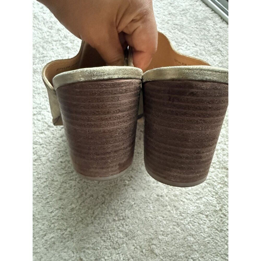 Madewell Women's The Harper Mule in Metallic Olive Bronze Size 9.5 Flawed - Picture 3 of 7